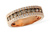 B233-31270: LDS WED RG .64 BROWN DIAS .97 TW