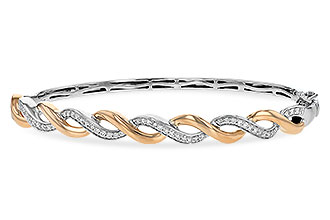 B235-14825: BANGLE BRACELET .42 TW (ROSE & WG)