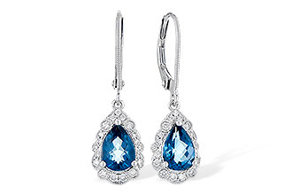 B318-80361: EARR 1.48 TW LONDON BLUE TOPAZ 1.63 TGW