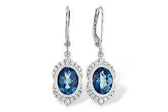 B318-81252: EARR 2.45 LONDON BLUE TOPAZ 2.64 TGW