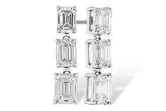 B319-64898: EARRINGS 1.12 TW EMERALD CUTS