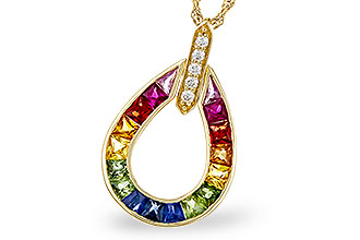 B320-57579: NECKLACE 1.10 MULTI-COLOR SAPPH 1.15 TGW