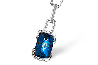 B320-63034: NECK 3.75 LONDON BLUE TOPAZ 3.90 TGW (12x8MM LBT)