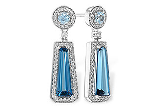 C319-67607: EARR 2.28 TW BLUE TOPAZ 2.54 TGW