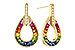 C320-57579: EARRINGS 1.18 MULTI-COLOR SAPP 1.25 TGW