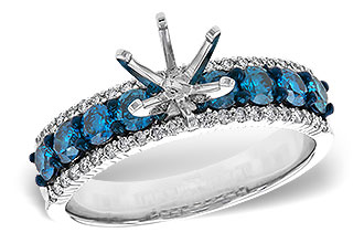 C320-59425: LDS SEMI DIA RG .72 BLUE DIAS .92 TW