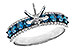 C320-59425: LDS SEMI DIA RG .72 BLUE DIAS .92 TW