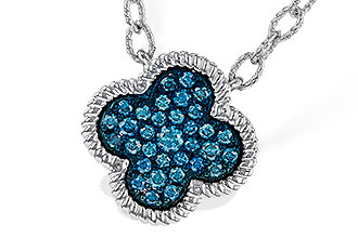 C320-59434: NECKLACE .33 TW BLUE DIAMONDS