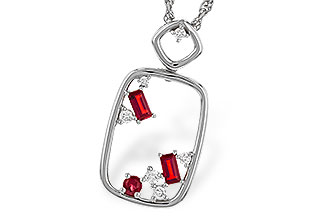C320-60316: NECKLACE .33 TW RUBY .44 TGW