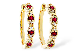C320-63016: EARRINGS .28 TW RUBY .34 TGW
