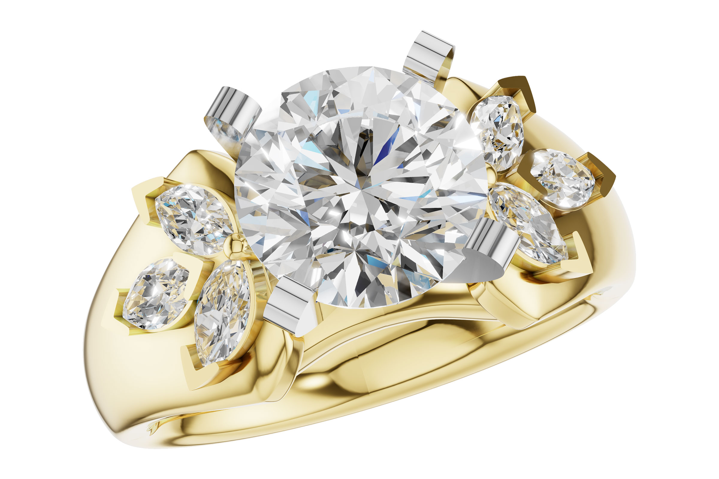 C321-46661: LDS SEMI DIA RG .38 TW MARQUISE DIAS