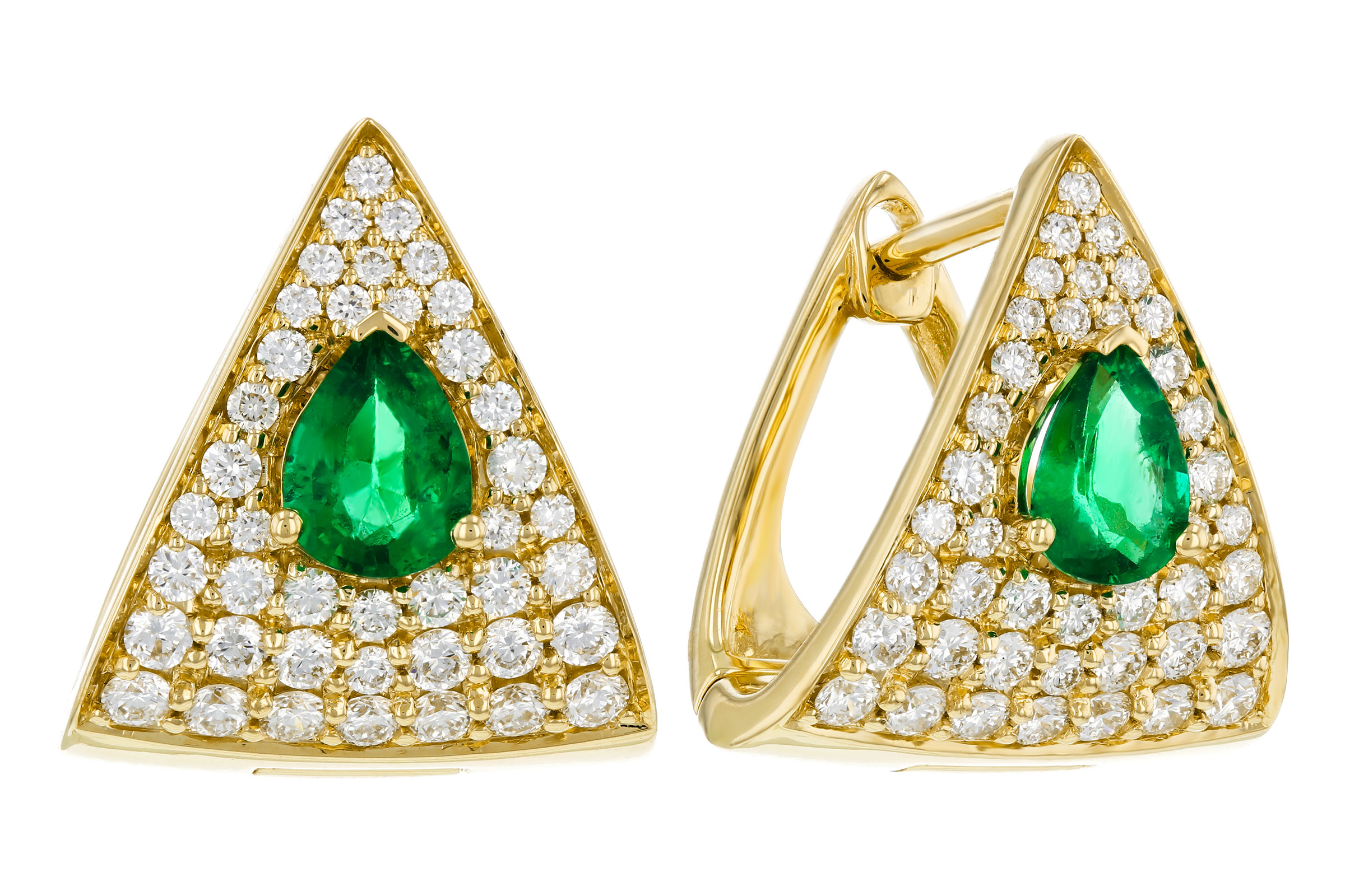 C321-47634: EARRINGS .45 TW EMERALD 1.00 TGW (5x4MM EM)