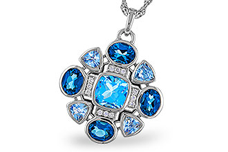 D320-57552: NECKLACE 3.19 TW BLUE TOPAZ 3.25 TGW