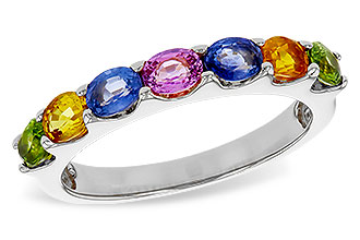 D320-57579: LDS WED RG 1.54 TW MULTI-COLOR SAPPHIRE