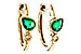 D320-59452: EARRINGS .38 TW EMERALD .44 TGW