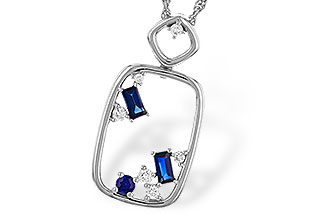 D320-60316: NECKLACE .35 TW SAPPHIRE .46 TGW