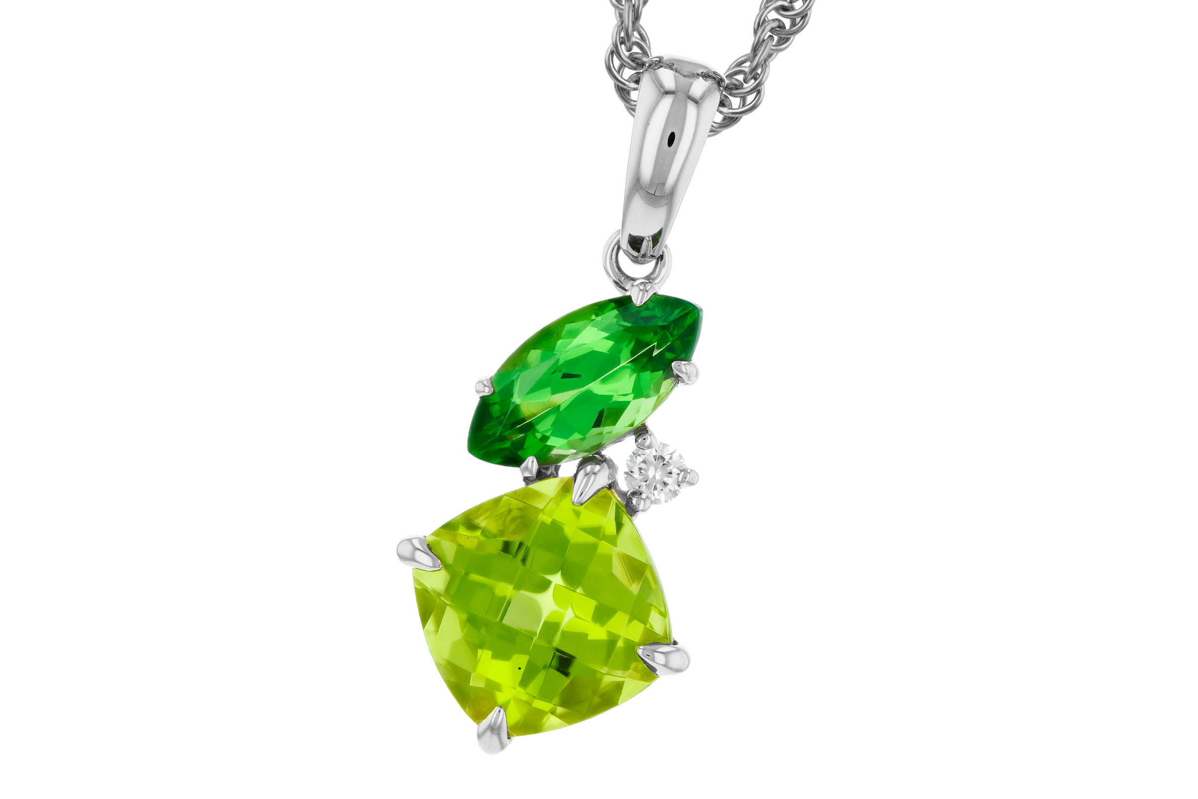D321-48479: NECKLACE 1.97 TW SEMI-PREC (PER,TSAV) 2.00 TGW