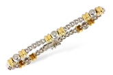 E046-01234: BRACELET WG LINKS & YG BARS .45 TW