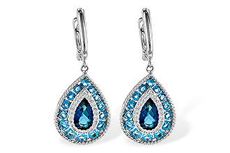 E236-03979: EARR 3.15 TW BLUE TOPAZ 3.32 TGW