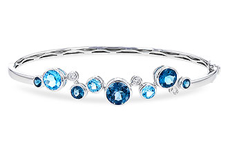 E319-63943: BANGLE 3.95 TW BLUE TOPAZ 4.06 TGW