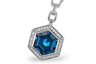 E320-56688: NECK 3.40 LONDON BLUE TOPAZ 3.55 TGW (9MM LBT)