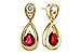 E320-57588: EARRINGS .40 RUBY .52 TGW (4x3 RUBY)