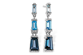 E320-58488: EARRINGS 2.55 BLUE TOPAZ 2.62 TGW