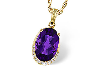 E320-63006: NECKLACE 2.70 AMETHYST 2.76 TGW (12x8MM OV)