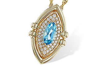 E320-63025: NECKLACE .54 BLUE TOPAZ .70 TGW (8x4MM BT)