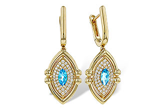 E321-45779: EARRINGS .50 TW BLUE TOPAZ .78 TGW (6x3MM BT)