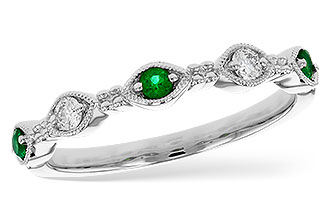 E321-45806: LDS WED RG .10 TW EMERALD .19 TGW