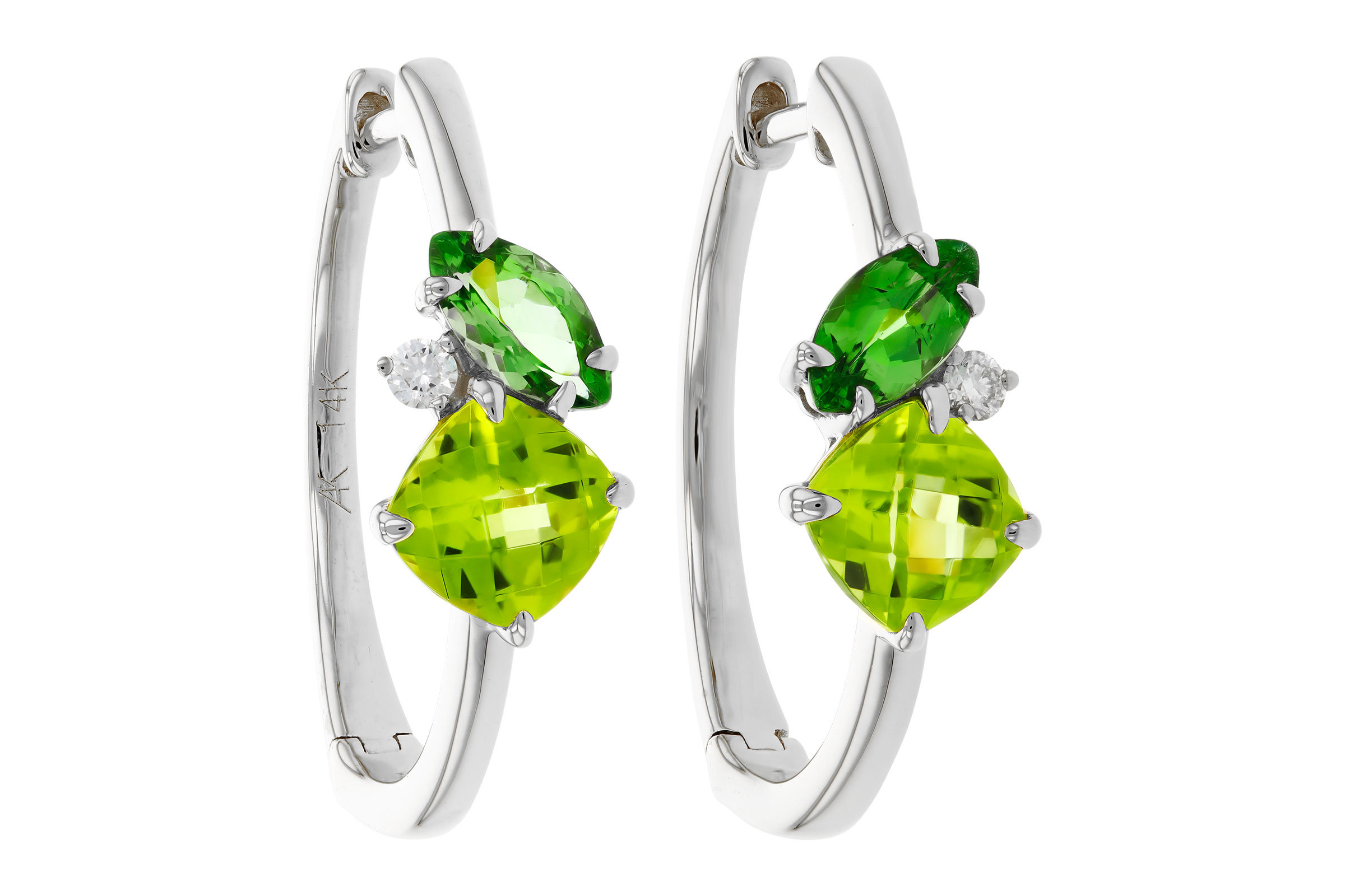 E321-47561: EARRINGS 1.69 TW SEMI-PREC (PER,TSAV) 1.73 TGW