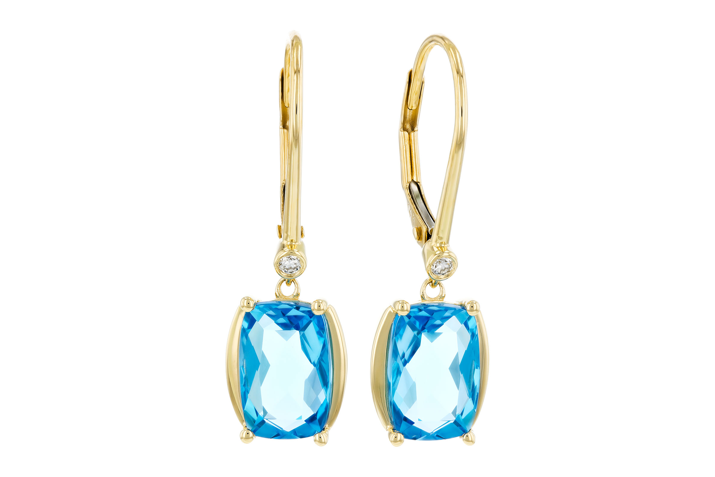 E321-47570: EARRINGS 3.82 TW BLUE TOPAZ 3.85 TGW (9x6MM BT)