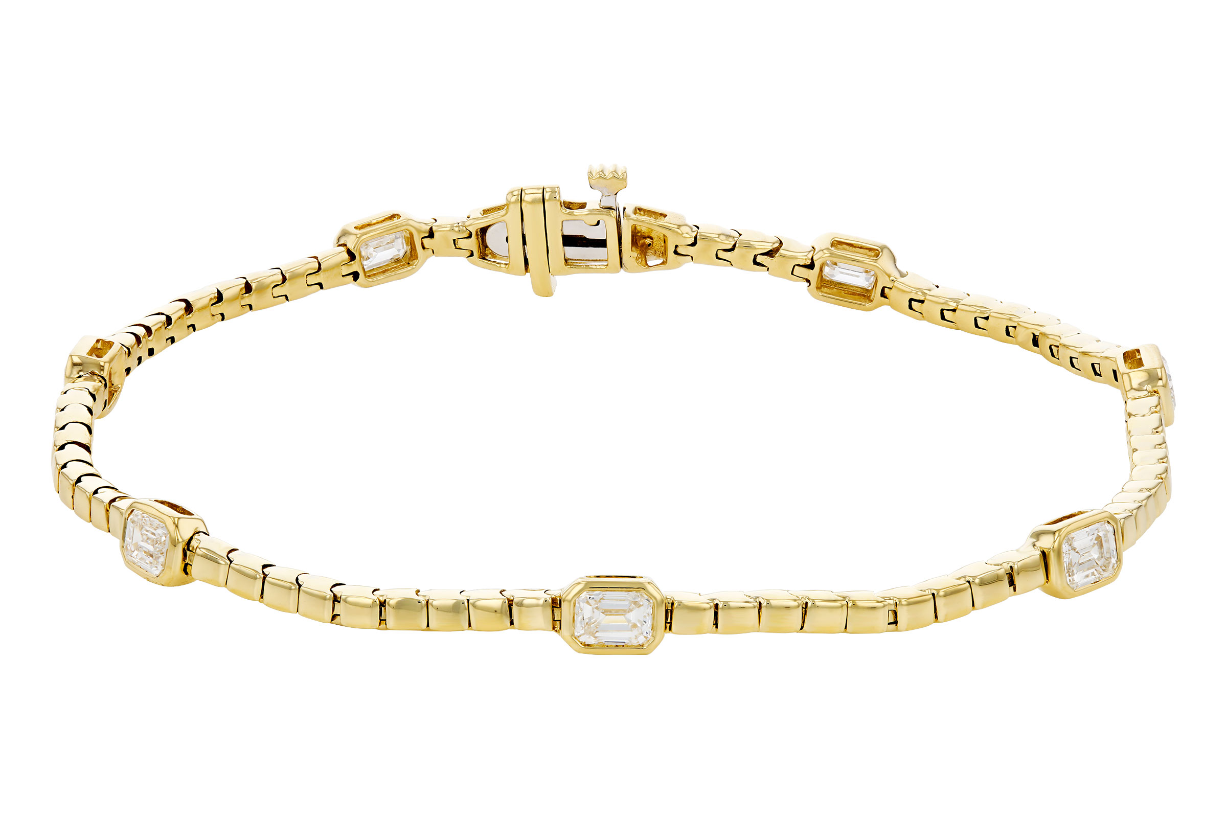 E321-47606: BRACELET 1.32 TW EMERALD CUT DIA (7")