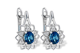 F235-15743: EARR .76 BLUE TOPAZ .89 TGW