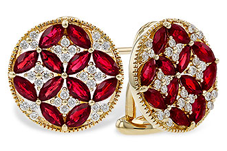 F320-55815: EARRINGS 2.07 TW RUBY 2.37 TGW