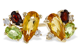 F320-57579: EARRINGS .66 SEMI PREC (CIT,PER,GAR) .70 TGW
