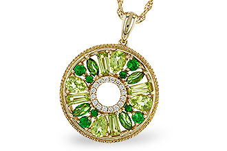 F320-58497: NECKLACE 1.47 SEMI-PREC (PER & GR.GT) 1.52 TGW