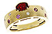 F320-61252: LDS RG .58 MULTI CLR (GAR & PINK SAPP) .66 TGW