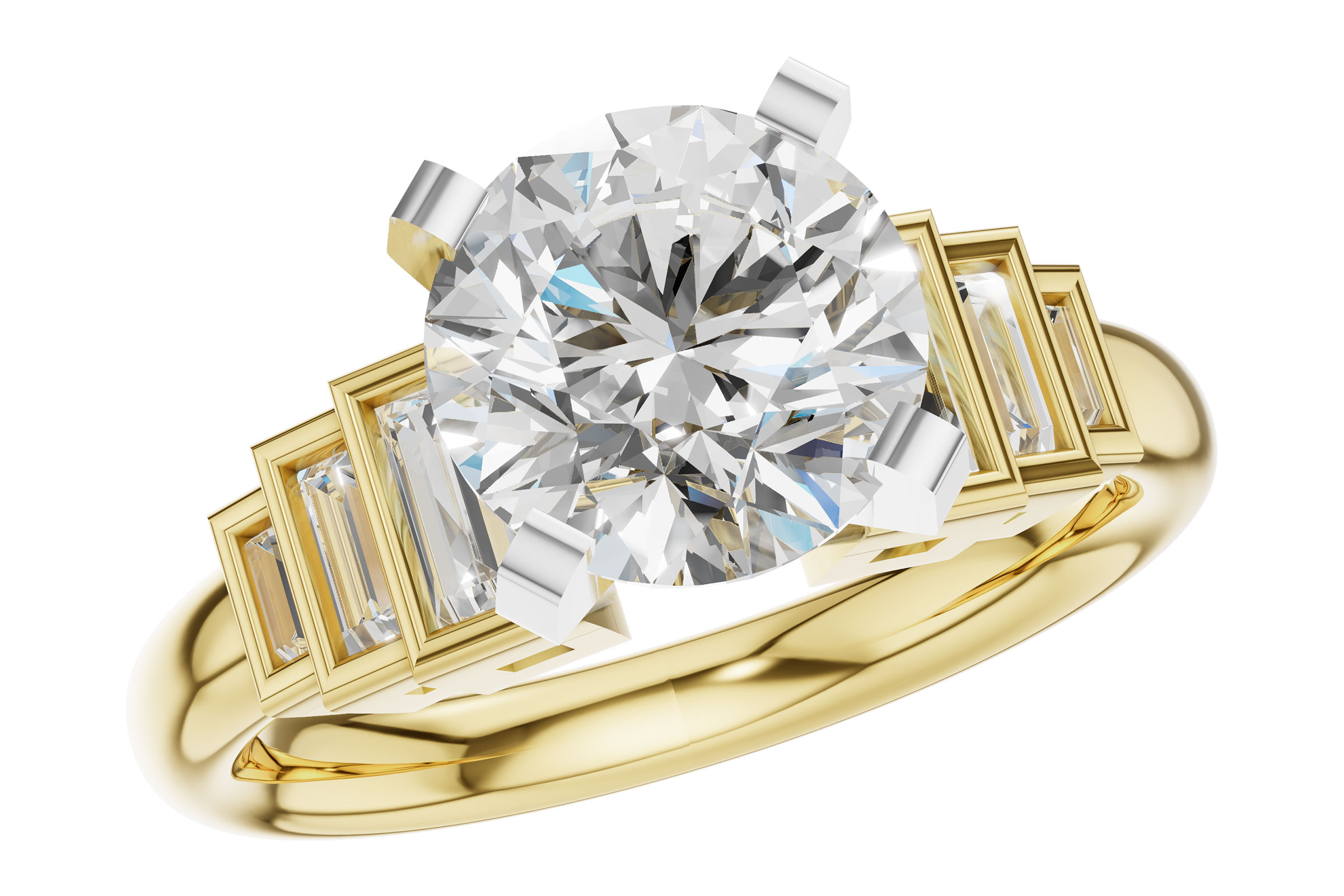 F321-46652: LDS SEMI DIA RG .26 TW BAGUETTES