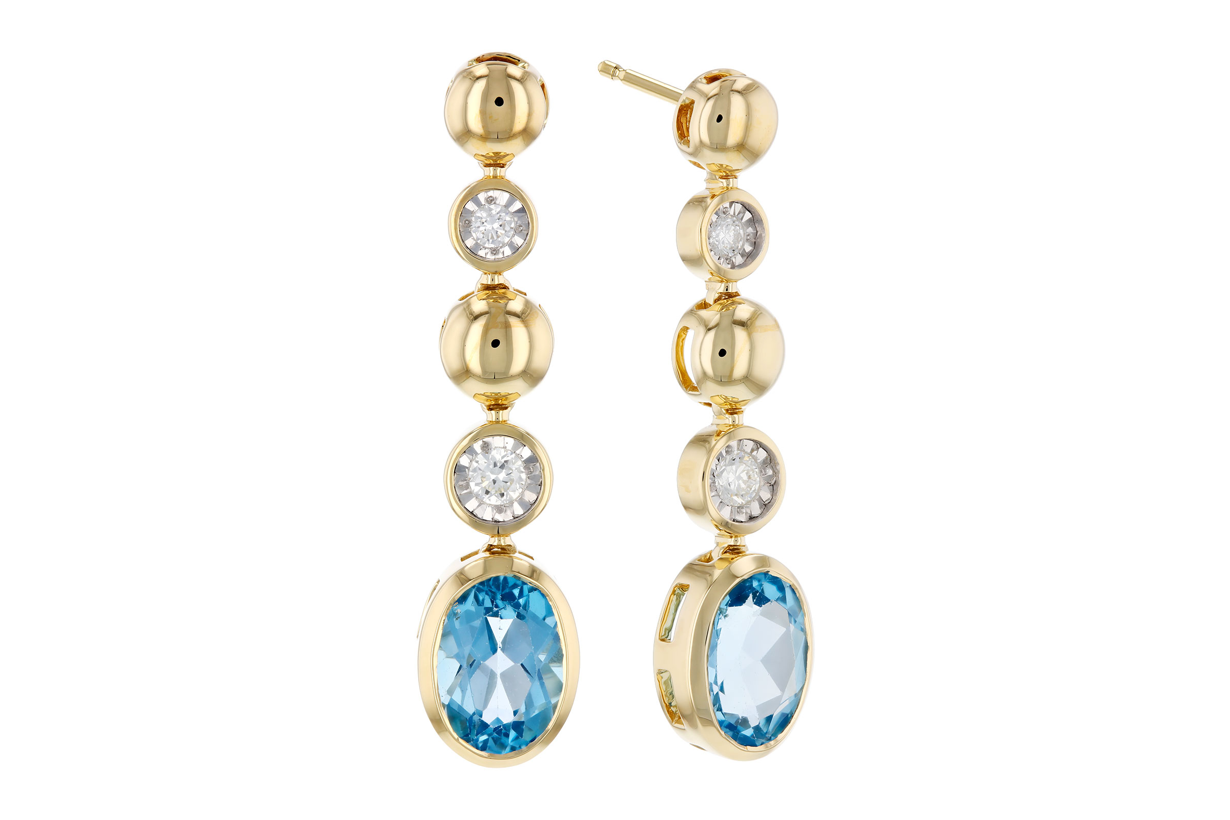 F321-46706: EARRINGS 1.66 TW BLUE TOPAZ 1.76 TGW
