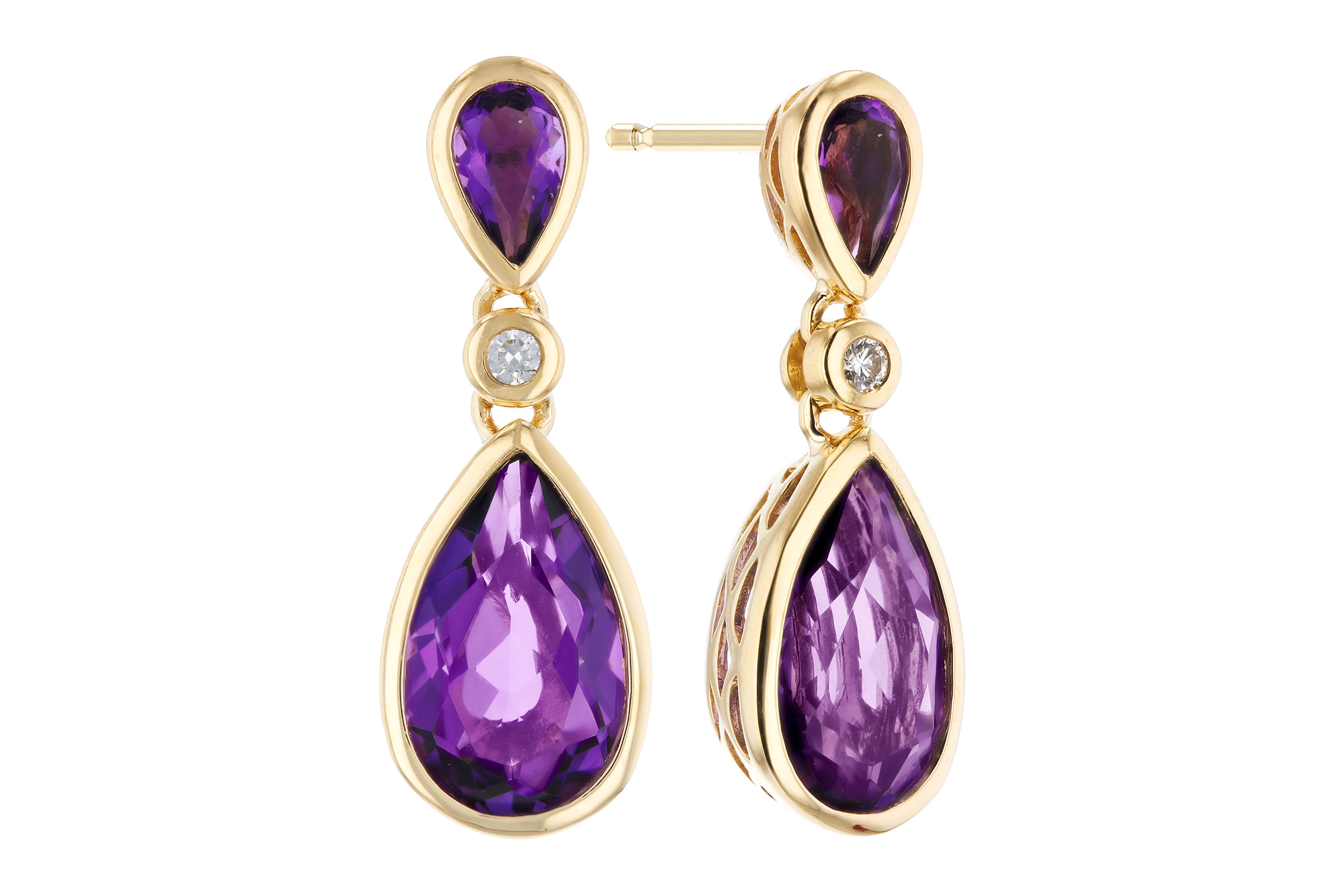 F321-48461: EARRINGS 2.80 TW AMETHYST 2.84 TGW