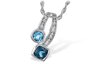 G235-17624: NECKLACE .91 TW BLUE TOPAZ 1.04 TGW