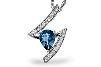 G320-55761: NECK 1.04 LONDON BLUE TOPAZ 1.23 TGW (8x6MM)