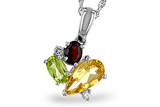 G320-57579: NECKLACE .79 SEMI PREC (CIT,PER,GAR) .82 TGW