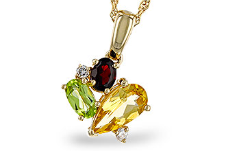 G320-57579: NECKLACE .79 SEMI PREC (CIT,PER,GAR) .82 TGW