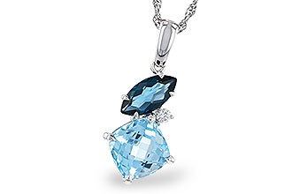 G320-58461: NECKLACE 2.37 TW BLUE TOPAZ 2.40 TGW