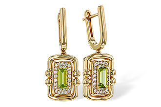 G321-45779: EARRINGS .71 TW PERIDOT .88 TGW (6x3MM PER)