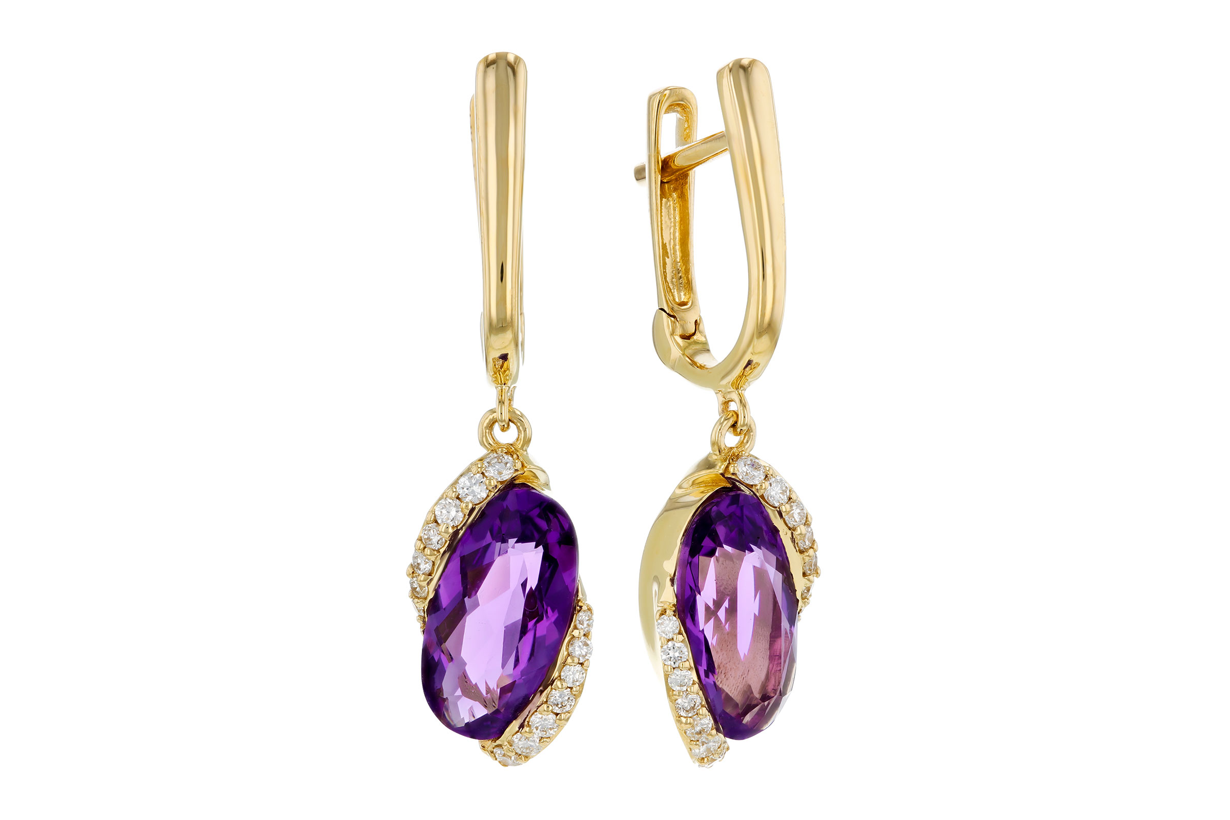 G321-47588: EARRINGS 2.14 TW AMETHYST 2.26 TGW (10x5MM AMY)