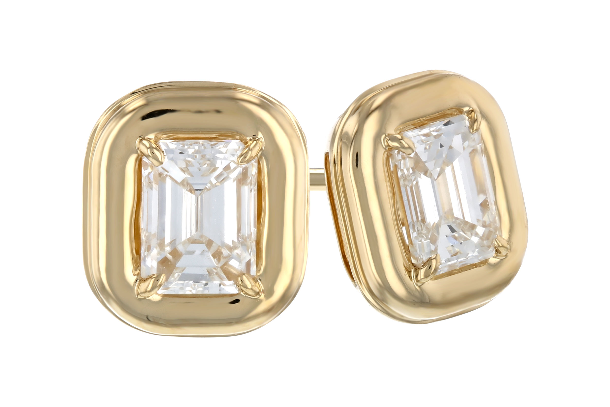G321-48470: EARRINGS .48 TW EMERALD CUT DIA